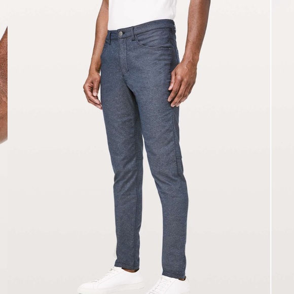 Lululemon ABC Pant Slim *Tech‎ Canvas 34" Heathered Deep Navy - Picture 1 of 6